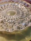 Vintage 8  Ashtray Diamund Cut Pressed Glass Clear Cigar Cigarette Heavy 50 s 