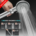 Rv Shower Head With Hose  High Pressure 5 Mode Head Premium Chrome 