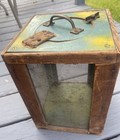 Large Handmade Unique Antique Wooden Cricket Bait Box Fishing Decor