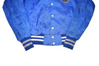 Vintage Lowenbrau Beer Bomber Jacket Mens Large Blue Snap Button K Products Usa