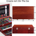 175pcs Deluxe Art Set Wooden Case Paint Kit Colored Pencils Crayons
