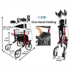 Unlicon Heavy Duty Upright Walker  Medical Aluminum Rollator For Seniors 