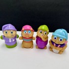 Lot Of 4 Vtg Playskool Glo Friends Glow Worm Finger Figure Hasbro Playsets Bags