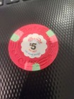 Sands Casino Las Vegas Nevada  5 Oversized Baccarat 43mm Chip 1980s