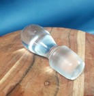 Vtg 5  Clear Solid Glass Teardrop Bottle Decanter Stopper Euc  1 5  Fitter