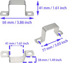 4 Pcs Square Pipe Clamp Stainless Steel Square Connector Bracket Silver U Shaped