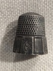 Antique Sterling Silver Thimble  Decorative Scrolls monogram Panels On Base