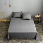 Microfiber Bedding Flat Sheet Ultra Soft Wrinkle Resistant Dark Grey Twin Size