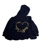 Juicy Couture Baby Girl Navy Blue Ruffle Peplum Full Zip Hoodie 18m Gold Logo
