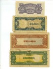 Wwii Authentic - Japanese Government Philippine Occupation Currency - 4 Bills