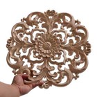 Natural Wood Appliques Carved Corners Furniture Wooden Lines Retro Unpainted