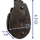Unique Wood Pulley With Latch   15  Length - Maritime Ship Salvage Coastal Decor