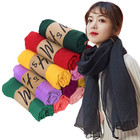 New Women Cotton Linen Scarf Shawl Hijab Muslim Long Headscarf Scarves Head Wrap