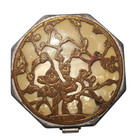 Vintage Langlois New York Shari Rouge   Powder Compact In Silk Box 1920s Antique