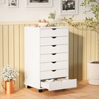 7 Drawer Storage Cabinet On Wheels Filing Organizer Easy Mobility Home Office Us