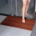 Heavy Duty Large Ps Wood Shower Mat - Non-slip Bath Floor Mat With Drain Hole   