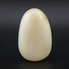 Antique 18th 19thc Chinese Qing White And Russet Carved Jade Pebble Snuff Bottle