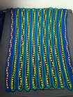 Handmade Crochet Afghan   Throw Blanket Gay Pride Multi Rainbow Color 66 x47 