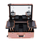 Portable Rolling Train Case Makeup Organizer Professional Cosmetic Box Trolley