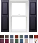 Vinyl Raised Panel Shutters  1 Pair  - 002 Black - 15 Inch X 55 Inch