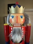 Vintage Erzgebirge East Germany German Nutcracker King 13 5  Real Fur Hair Read