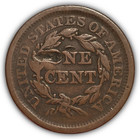 1851 Braided Hair Large Cent Very Fine Vf Coin  Damage  25010