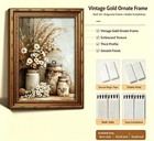 Vintage Gold Framed Daisy Canvas Wall Art Farmhouse Rustic Floral Painting Pi   