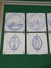10 X Vintage Delft Blue   White Tiles - Floral And Dutch Scenes - Decorative Lot