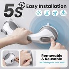 Taili 12  Suction Shower Grab Bars 2-pack - Removable Elderly Safety Grip Grey
