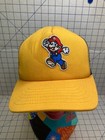 Vintage Nes Nintendo Hat Cap Super Mario Jumping Yellow Blue Mesh