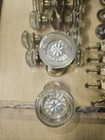 Antique Style Glass Brass Bronze Door Knobs With Rosettes Clear Silver Round Set