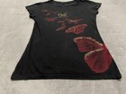 Cirque Du Soleil Women Top M Black Shirt Ovo Graphic Short Sleeve Butterfly