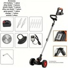 New 3   in   1 Foldable Cordless Electric Lawn Mower Weed Trimmer Edger Garden Tool