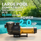 Xtremepowerus 2hp In Ground 2  Swimming Pool Pump Spa 5850 Gph Dual Speed Motor