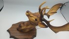 Vtg 1960 s Kitsch France Faux Taxidermy Plastic Plaque Fallow Buck Deer Mount