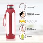 20oz Glass Water Bottles With Silicone Sleeve   Stainless Steel Leak Proof Lid