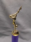 Gymnastics Female Trophy Award Blue Star Column Marble Base Gymnast