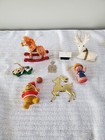 Vintage Christmas Ornaments Rocking Horse Reindeer Winnie The Pooh Lot Of 8