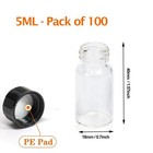 100pcs Small Glass Vials With Screw Caps  5ml Mini Liquid Sample Bottle  Lab    