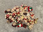 Vintage Christmas Teddy Bear Ornaments Lot - Many Cute Bears