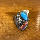 Vintage Native American Turquoise Ring Sterling Silver Navajo Ring Old Pawn