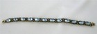 Antique Art Deco Czech Blue Vauxhall Mirror Glass Link Bracelet Vintage 7 