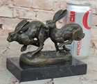 Vintage Austrian Vienna Rabbit Hare Hot Cast Real 100  Bronze Sculpture Statue