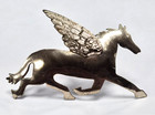 Vintage Silver Tone Pegasus Winged Horse Greek Mythology Costume Pin   Brooch