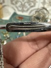 Vintage Sterling Silver Two Tone Tie Clip Tie Bar  W Chain Unique Fob Weight