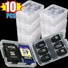 10pcs Micro Sd Sdhc Memory Card Case Holder Box Storage Hard Plastic Transparent