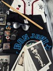 Vintage Jon Bon Jovi Concert Memorabilia T-shirts Buttons Pins Guitar Picks Jbj 