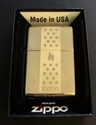 Zippo Windproof Brass Lighter With Chimney Design Zippo Logo  29242b  New In Box