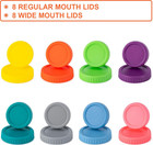 16pack Intended For Mason Jar Lids 8 Wide Mouth Mason Jar Lids 8 Regular Mouth