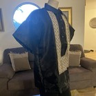 Barong Tagalog L Short Sleeves Black With Embroidery Design